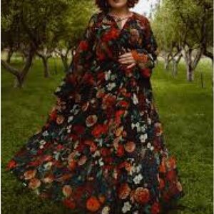 Ivy City Co Vibrant Floral Long Sleeve Dress